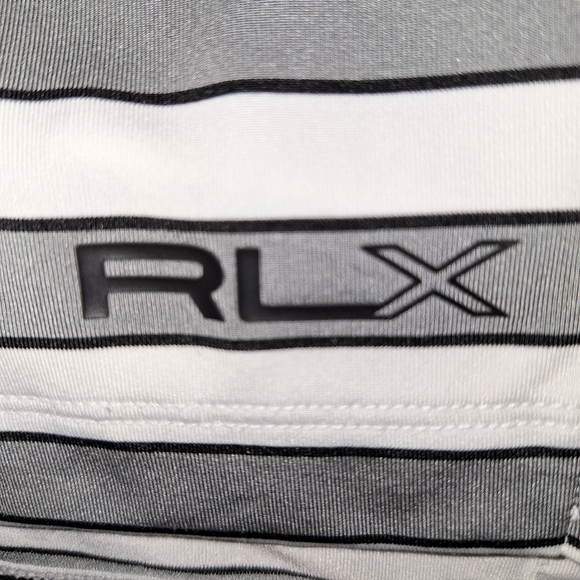 An RLX by Ralph Lauren men's large short sleeve Polo striped t-shirt. Pre-loved - Picture 6 of 8